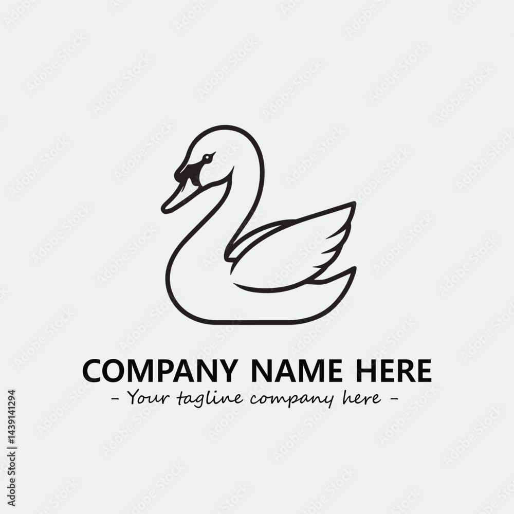 Fototapeta premium Swan Silhouette Logo Company Design Illustration Vector Graphic Image