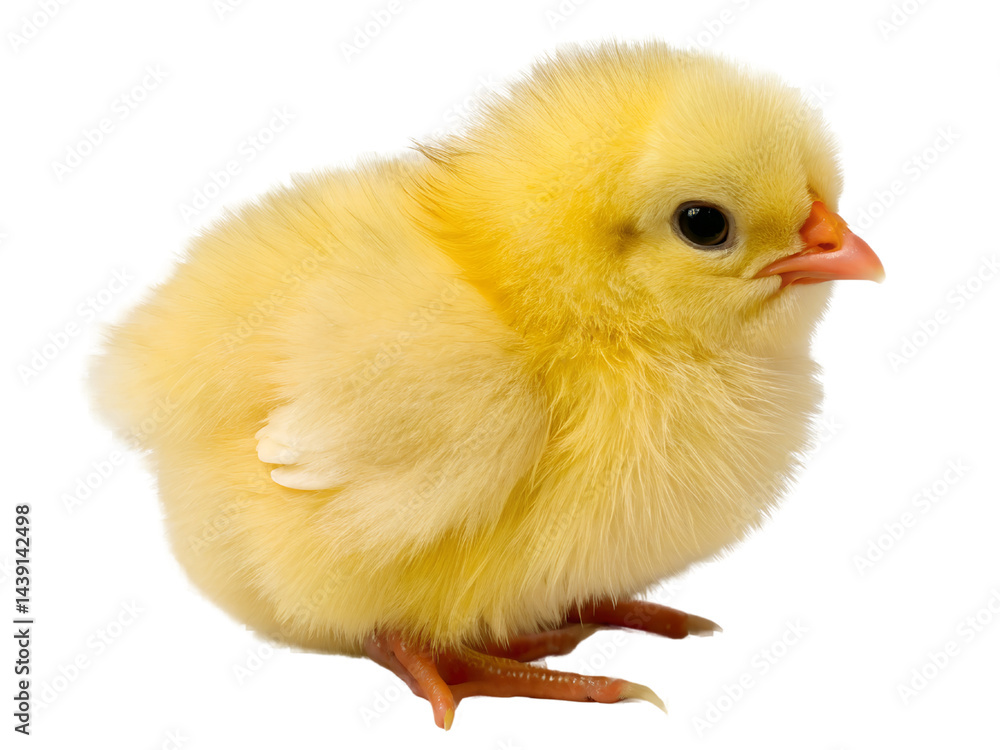 Cute Yellow Chick Isolate on transparent background cutout, PNG file, Cutout file