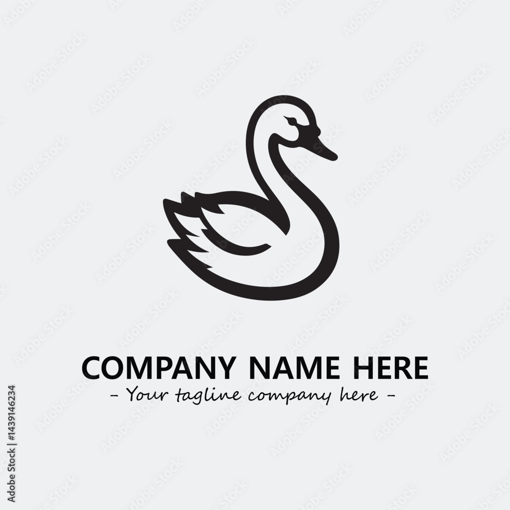 Swan Silhouette Logo Company Design Illustration Vector Graphic Image Swan Silhouette Logo Company Design Illustration Vector Graphic Image
