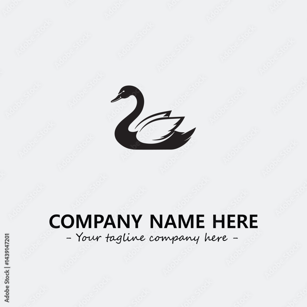 Swan Silhouette Logo Company Design Illustration Vector Graphic Image Swan Silhouette Logo Company Design Illustration Vector Graphic Image