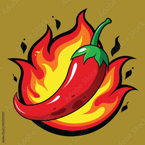 red chilli with firing vector