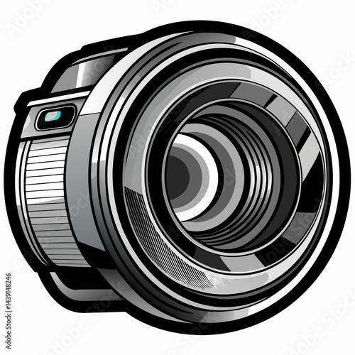 Stylish Compact Camera with Big Lens and Modern Design