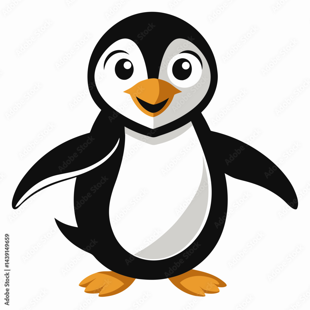 Fototapeta premium An Adorable Penguin Cartoon Character With A Friendly Expression