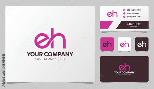 Elegant EH monogram logo design modern branding identity for business cards and stationery