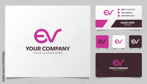 Elegant EV monogram logo design perfect for business branding sophisticated and modern style