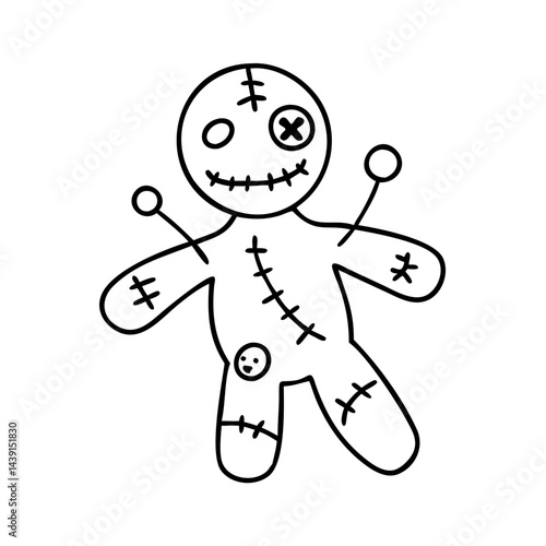 cursed doll icon, cursed doll line art - simple line art of cursed doll, perfect for cursed doll logos and icons