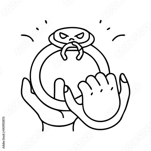 cursed ring icon, cursed ring line art - simple line art of cursed ring, perfect for cursed ring logos and icons