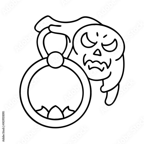 cursed ring icon, cursed ring line art - simple line art of cursed ring, perfect for cursed ring logos and icons