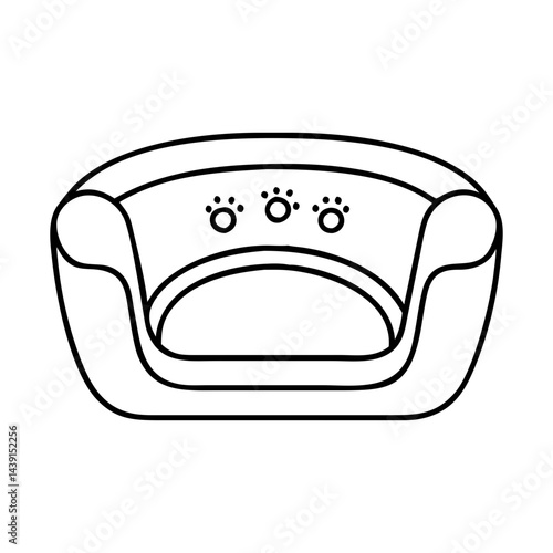 dog bed icon, dog bed line art - simple line art of dog bed, perfect for dog bed logos and icons