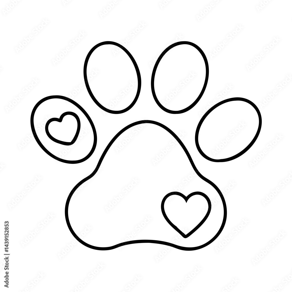 dog paw with a heart icon, dog paw with a heart line art - simple line art of dog paw with a heart, perfect for dog paw with a heart logos and icons dog paw with a heart icon, dog paw with a heart line art - simple line art of dog paw with a heart, perfect for dog paw with a heart logos and icons