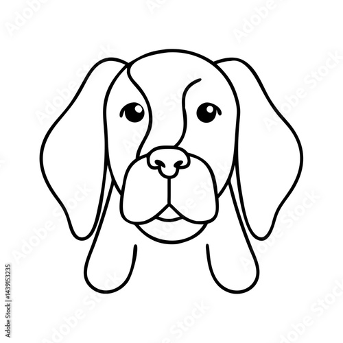 dog with floppy ears icon, dog with floppy ears line art - simple line art of dog with floppy ears, perfect for dog with floppy ears logos and icons