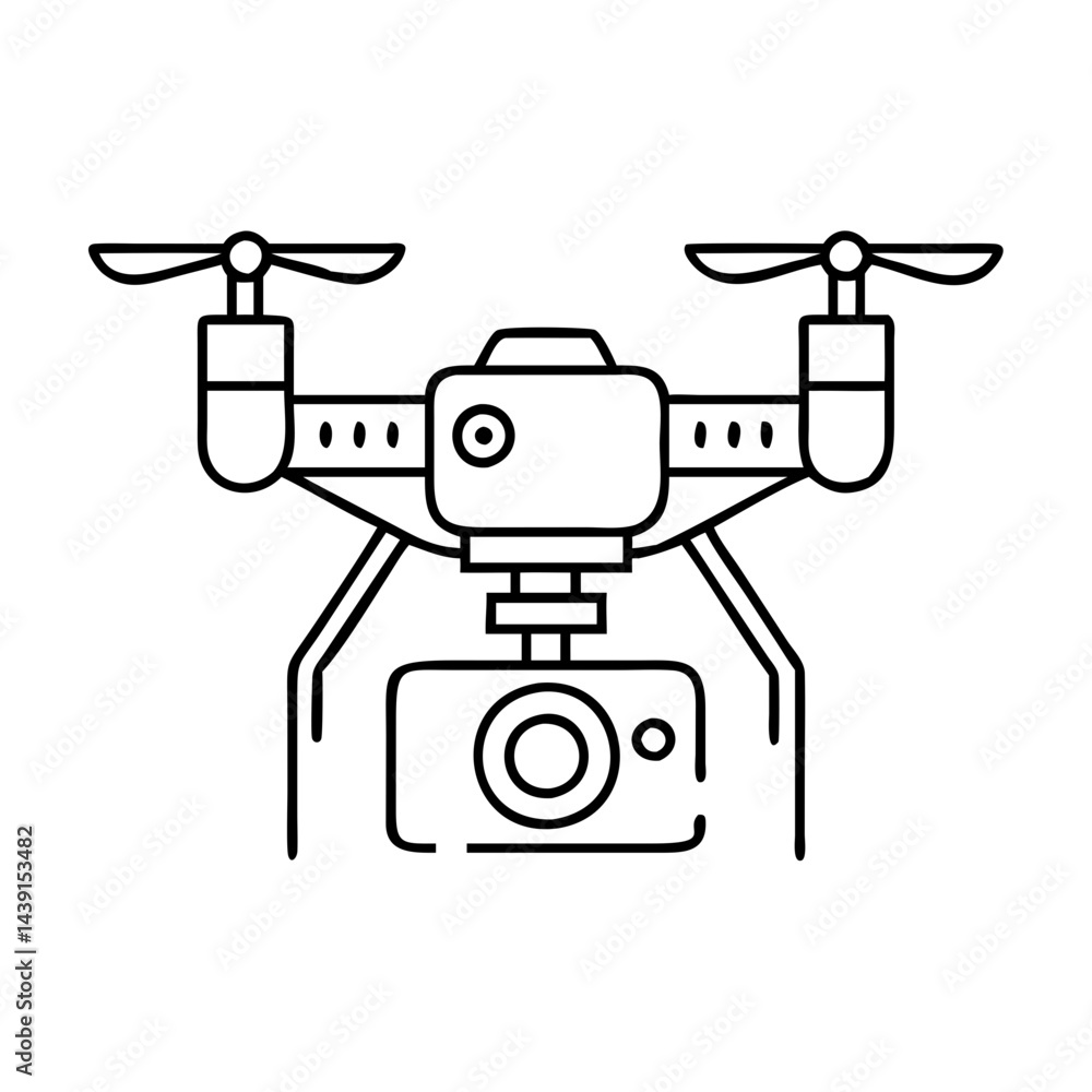 drone with camera icon, drone with camera line art - simple line art of drone with camera, perfect for drone with camera logos and icons drone with camera icon, drone with camera line art - simple line art of drone with camera, perfect for drone with camera logos and icons