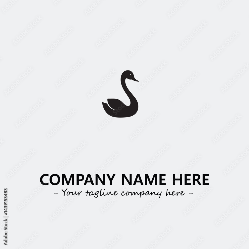 Fototapeta premium Swan Silhouette Logo Company Design Illustration Vector Graphic Image