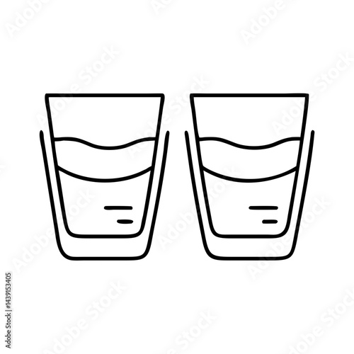 double shot of espresso icon, double shot of espresso line art - simple line art of double shot of espresso, perfect for double shot of espresso logos and icons