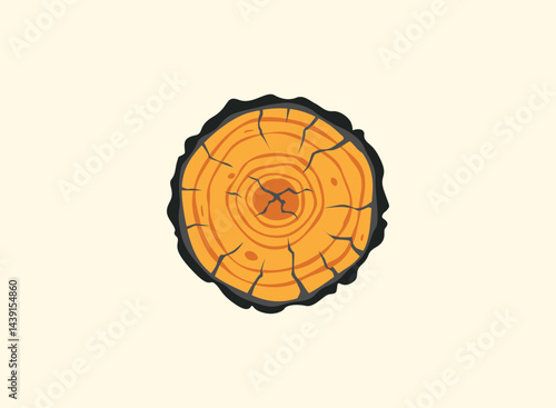 Vector repairer. Illustrations of Wood Slice. Set of cartoon Carpenter Tools