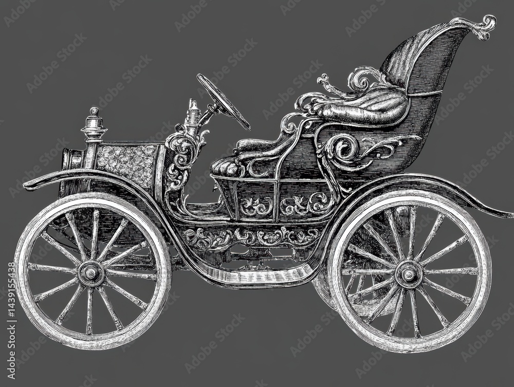 Fototapeta premium Vintage Car Illustration (2)