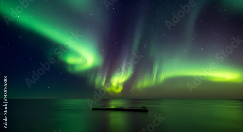 Wallpaper Mural Majestic Northern Lights Dance Over Tranquil Waters Of The Arctic Circle Torontodigital.ca