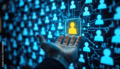 hand pushing a button on a touch screen interface