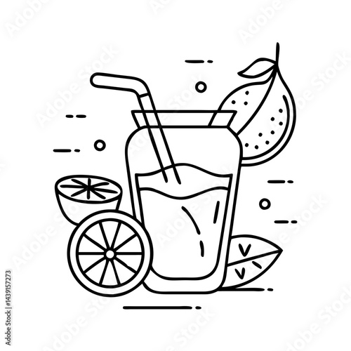 fresh juice icon, fresh juice line art - simple line art of fresh juice, perfect for fresh juice logos and icons