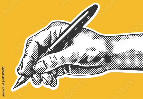 Hand writing with pen illustration