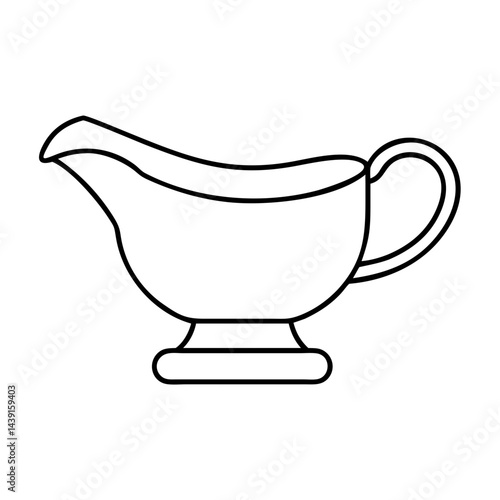gravy boat icon, gravy boat line art - simple line art of gravy boat, perfect for gravy boat logos and icons
