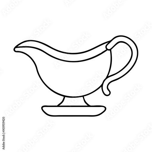 gravy boat icon, gravy boat line art - simple line art of gravy boat, perfect for gravy boat logos and icons