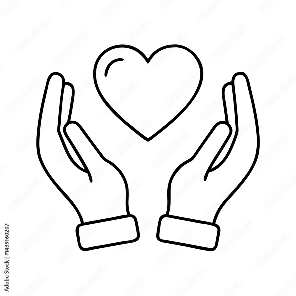 hands holding a heart icon, hands holding a heart line art - simple line art of hands holding a heart, perfect for hands holding a heart logos and icons hands holding a heart icon, hands holding a heart line art - simple line art of hands holding a heart, perfect for hands holding a heart logos and icons