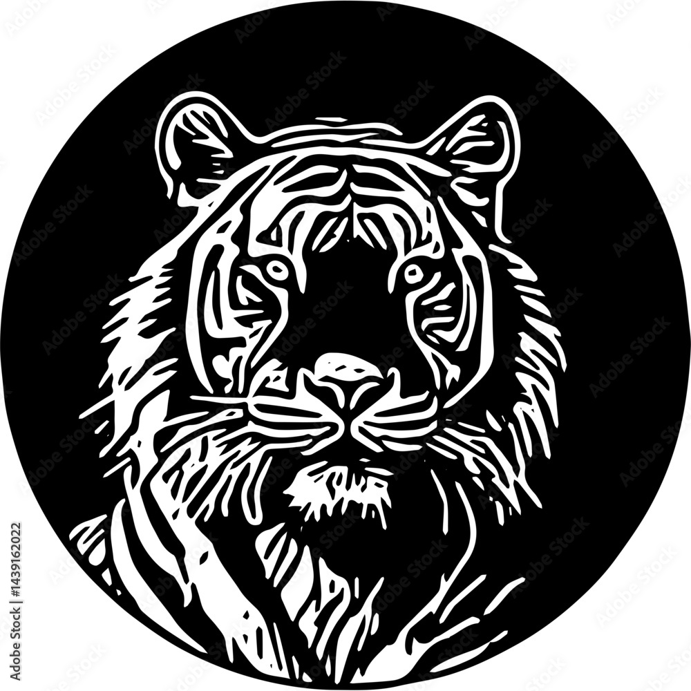 vector illustration of a tiger head vector illustration of a tiger head