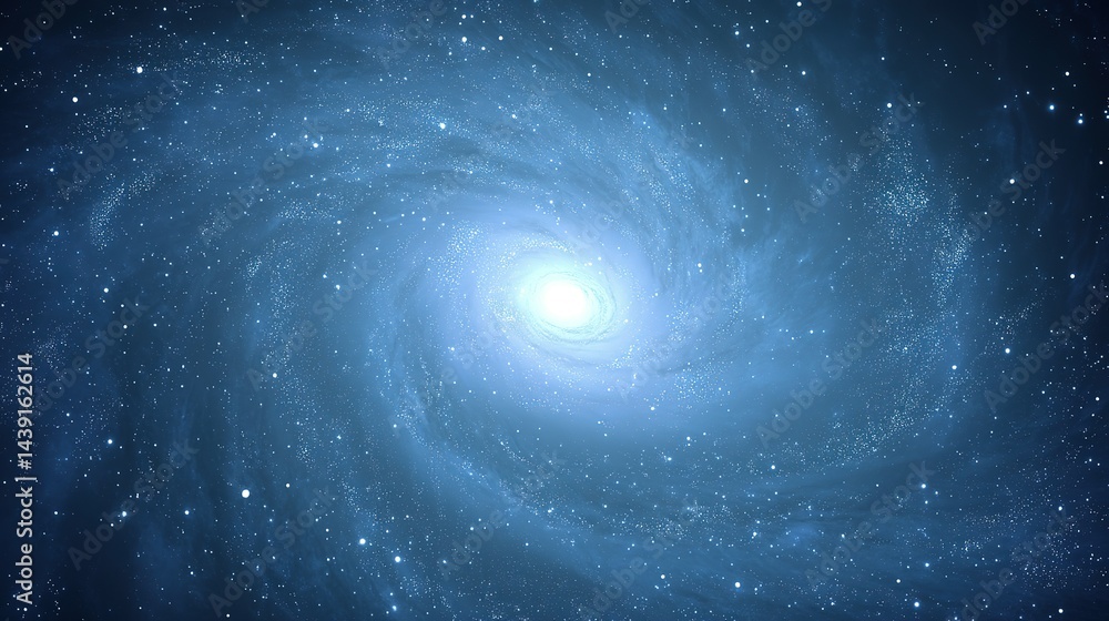 Fototapeta premium Spiral galaxy's vibrant celestial display.