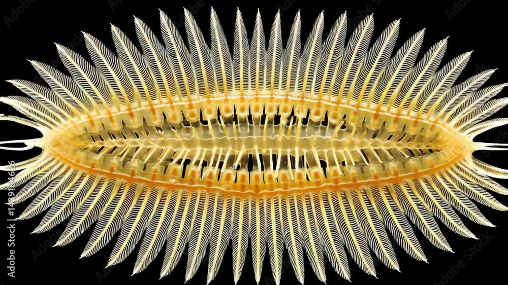 Detailed view of a marine creature showcasing unique structures and elegant patterns in a natural setting Detailed view of a marine creature showcasing unique structures and elegant patterns in a natural setting