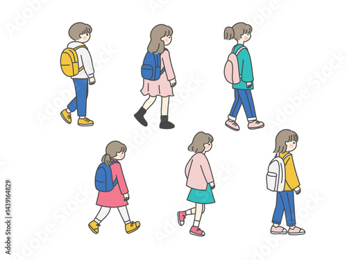 通学 子ども 後ろ姿