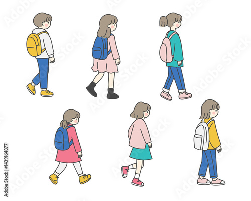 通学 子ども 後ろ姿