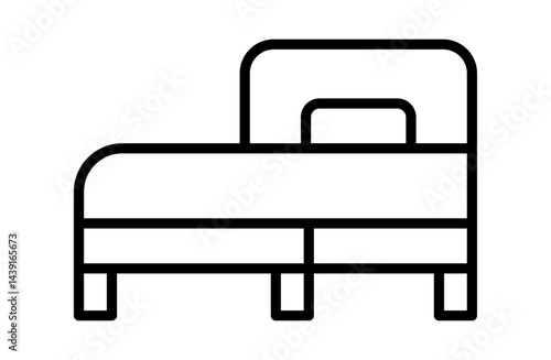 ベッドのシンプルアイコンベクターイラスト