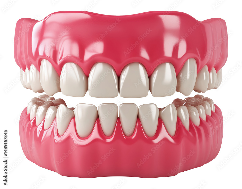 Obraz premium Dental model showing white teeth isolated on transparent background