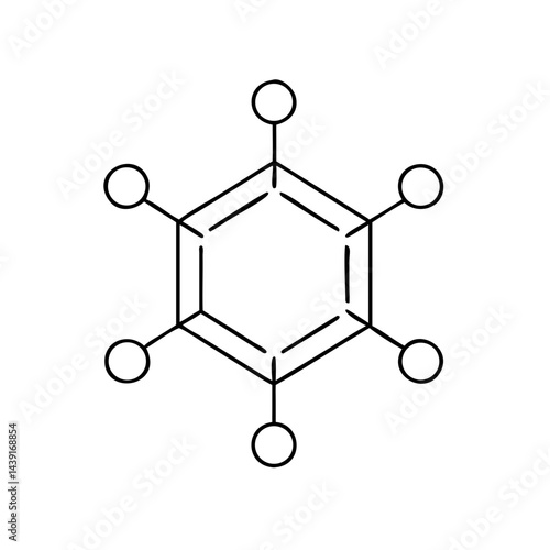 Decentralized blockchain network icon in thin outline style