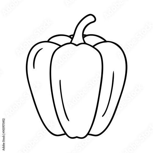 bell pepper icon, bell pepper line art - simple line art of bell pepper, perfect for bell pepper logos and icons