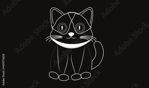 Cat emoji icon vector image.