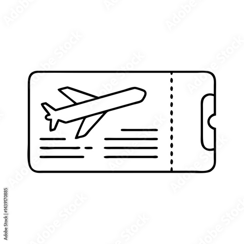 boarding pass icon, boarding pass line art - simple line art of boarding pass, perfect for boarding pass logos and icons
