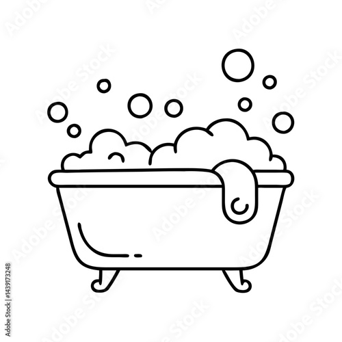 bubble bath icon, bubble bath line art - simple line art of bubble bath, perfect for bubble bath logos and icons