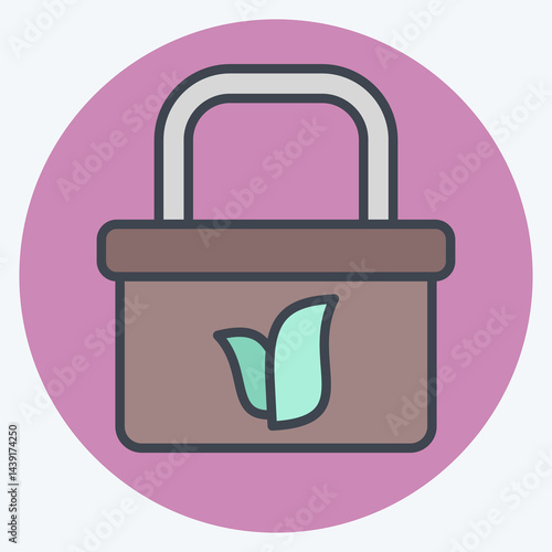 Icon Recycle Bag. related to Save the World symbol. color mate style. editable
