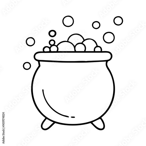 cauldron bubbles icon, cauldron bubbles line art - simple line art of cauldron bubbles, perfect for cauldron bubbles logos and icons
