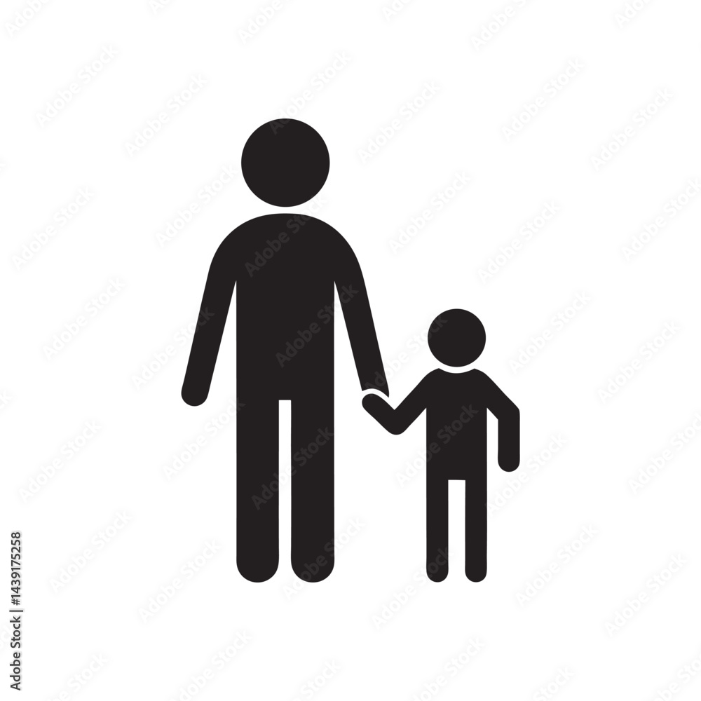 Parent and Child Walking Icon Parent and Child Walking Icon