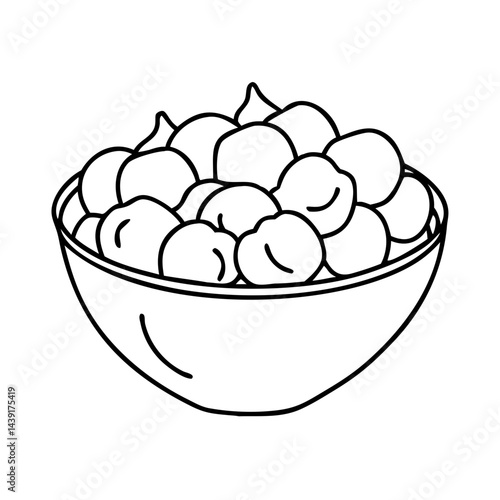 chickpeas icon, chickpeas line art - simple line art of chickpeas, perfect for chickpeas logos and icons
