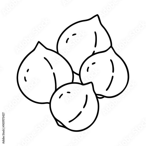 chickpeas icon, chickpeas line art - simple line art of chickpeas, perfect for chickpeas logos and icons