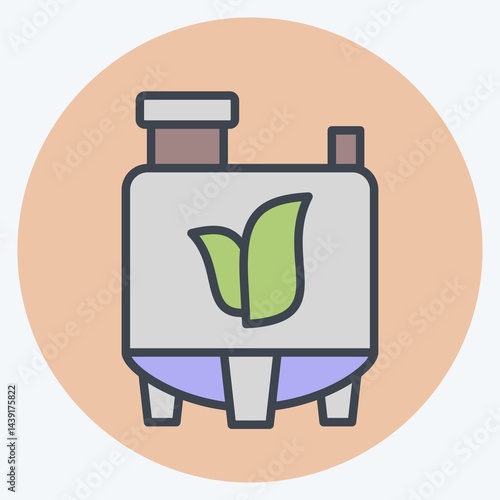 Icon Natural Chemical. related to Save the World symbol. color mate style. editable