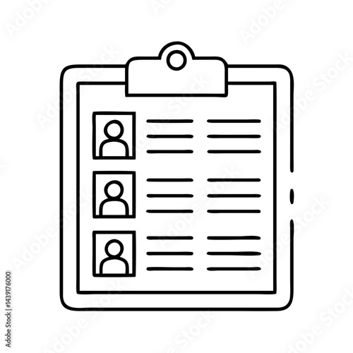 class roster clipboard icon, class roster clipboard line art - simple line art of class roster clipboard, perfect for class roster clipboard logos and icons
