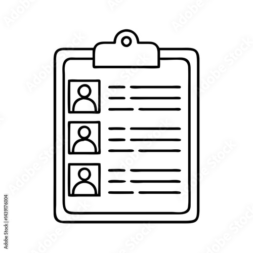 class roster clipboard icon, class roster clipboard line art - simple line art of class roster clipboard, perfect for class roster clipboard logos and icons