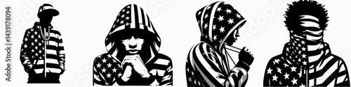 The Rapper. Symbol Vector Clip art. Lyric poet performer artist hiphop vocalist emcee rhymester music vocation.