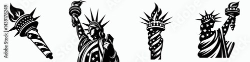 The Liberty Torch. Symbol Vector Clip art. Beacon of emancipation freedoms radiant symbol a glorious hope for justice.