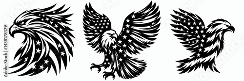 The eagle. Symbol Vector Clip art. Avian predator majestic raptor a potent icon of soaring spirit liberty above.